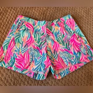 Lilly Pulitzer Pink and Green Tropical Print Shorts
